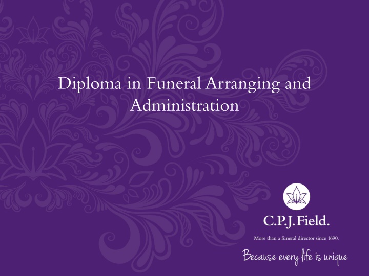 Funeral Arranging and Administration Diploma Course Overview