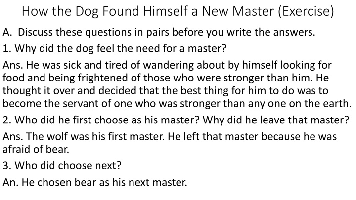 The Dog's Journey to Find the Strongest Master