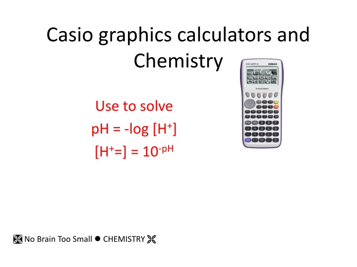pH Calculations with Casio Graphics Calculators in Chemistry