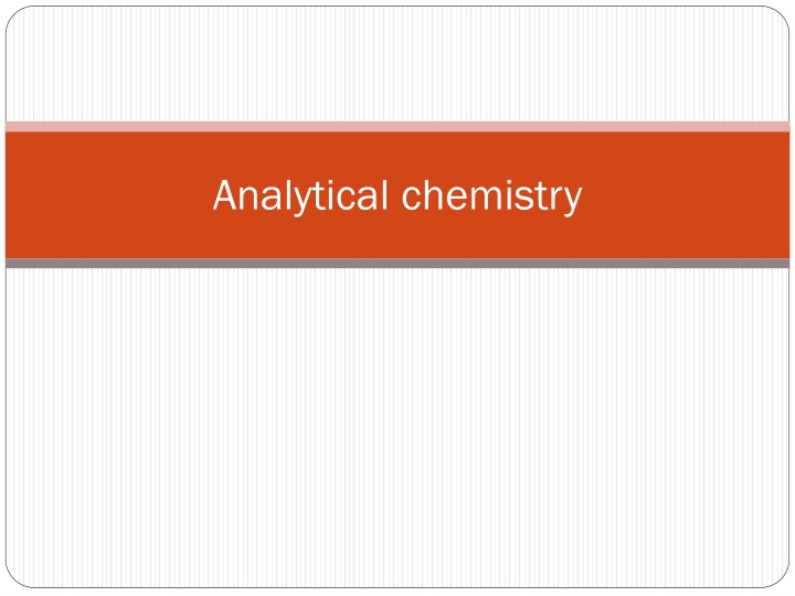 Introduction to Analytical Chemistry and pH Detection