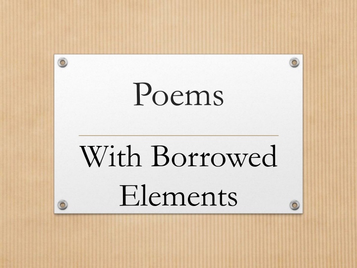 Innovative Forms of Poetry Exploration