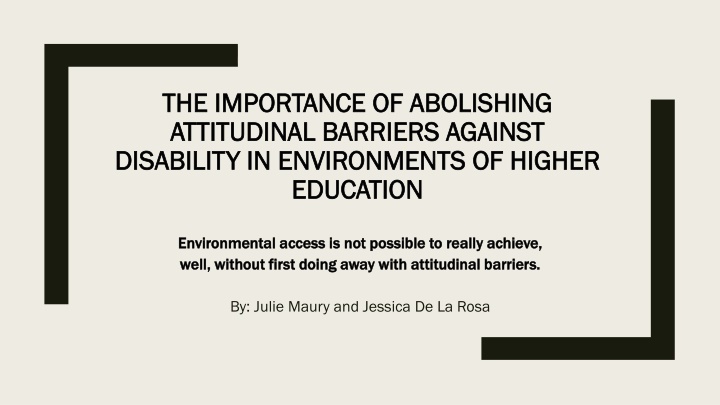 Overcoming Attitudinal Barriers for Students with Disabilities in Higher Education