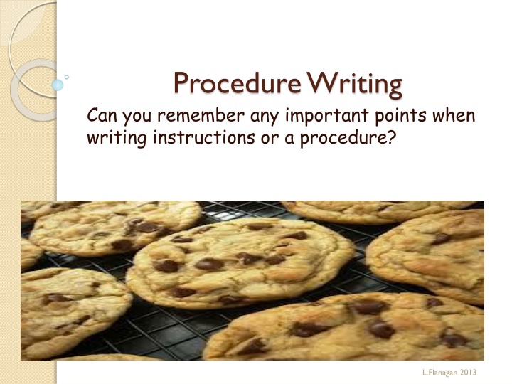 Mastering Procedural Writing: Instructions for Chocolate Chip Cookies