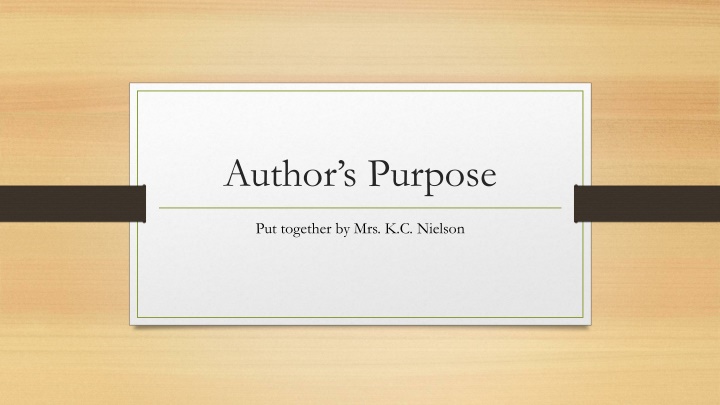 Author's Purpose in Writing