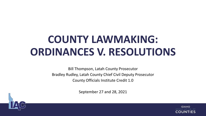 County Lawmaking: Ordinances vs. Resolutions