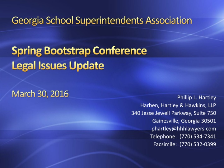 Updates on Legal Issues in Education: Georgia School Superintendents Association Conference