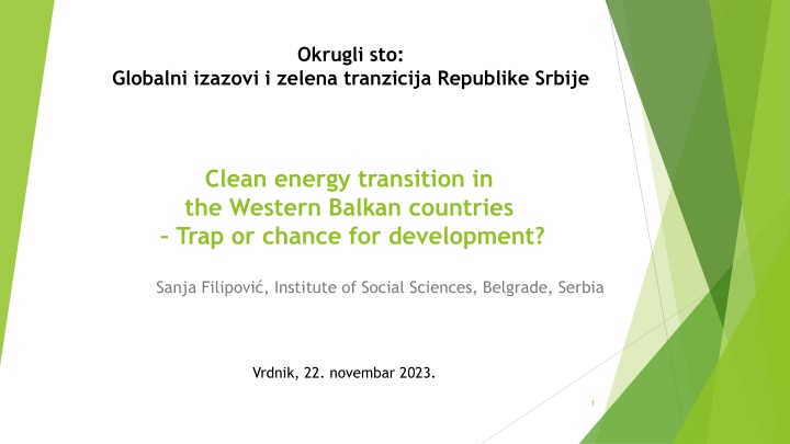 Green Transition and Economic Development in the Western Balkans