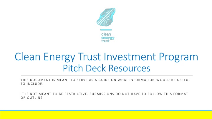 Clean Energy Trust Investment Program Pitch Deck Guide