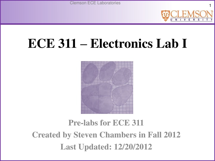 Clemson ECE Laboratories - Electronics Lab Information