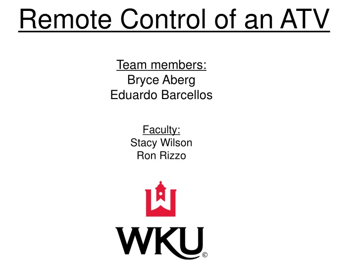 Remote Control of ATV Team with myRIO and Shared Variables