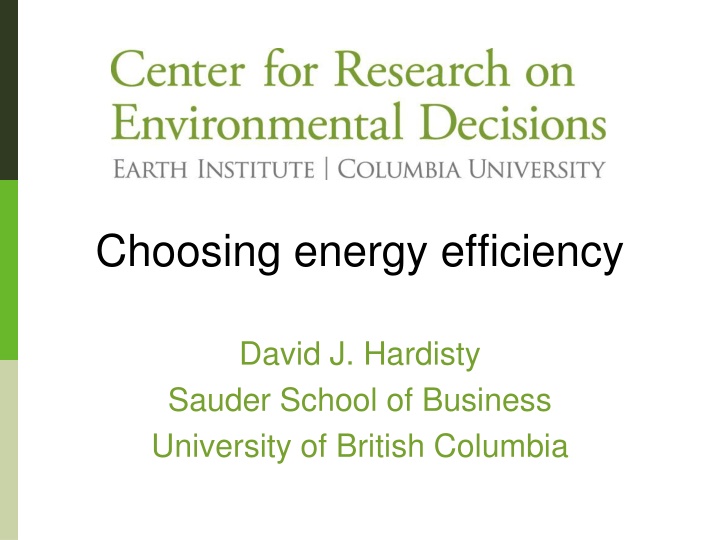 Energy Efficiency Study: Nudging Consumers Towards Cost-Effective Choices