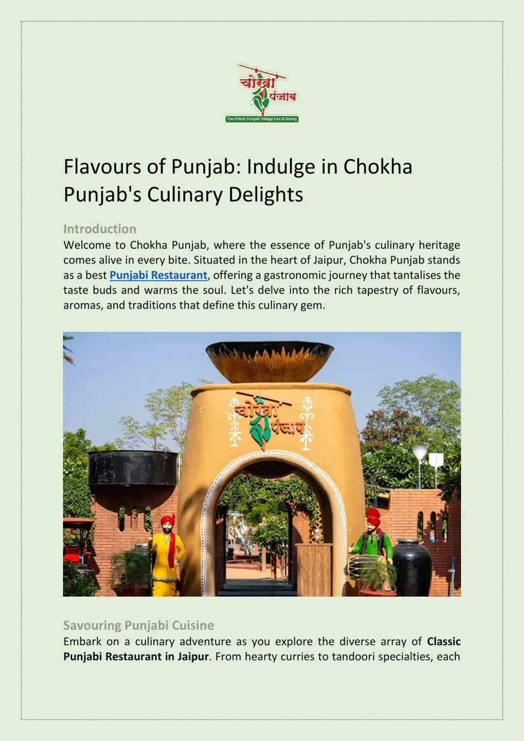flavours of punjab indulge in chokha punjab n.