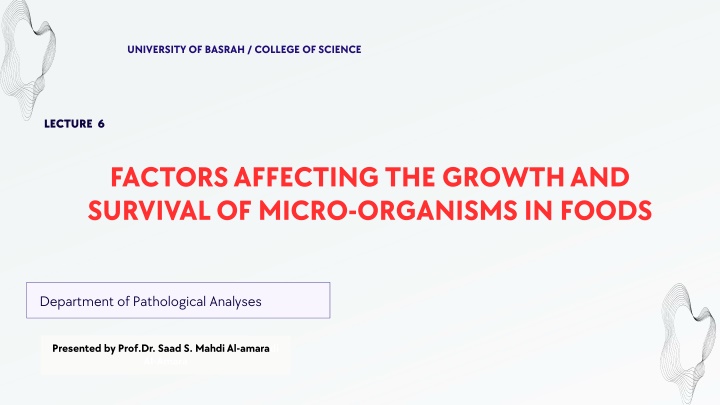 Factors Affecting Microbial Growth in Foods