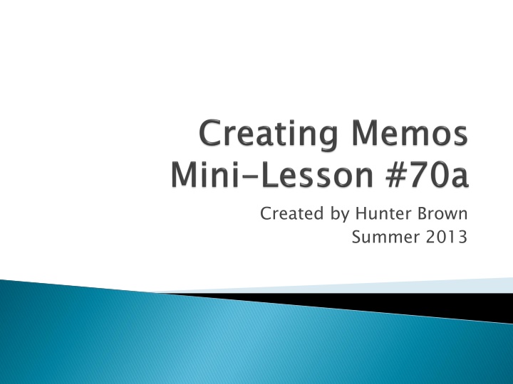 Guidelines for Writing Professional Memos