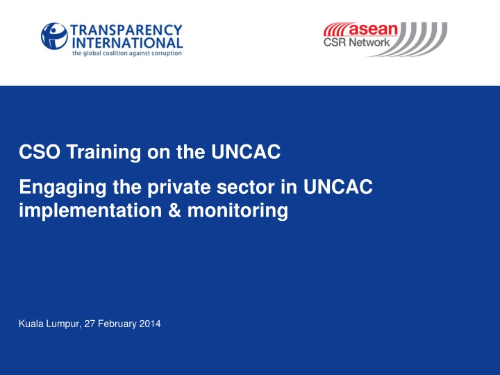 Developing a Private Sector Engagement Plan for UNCAC Implementation