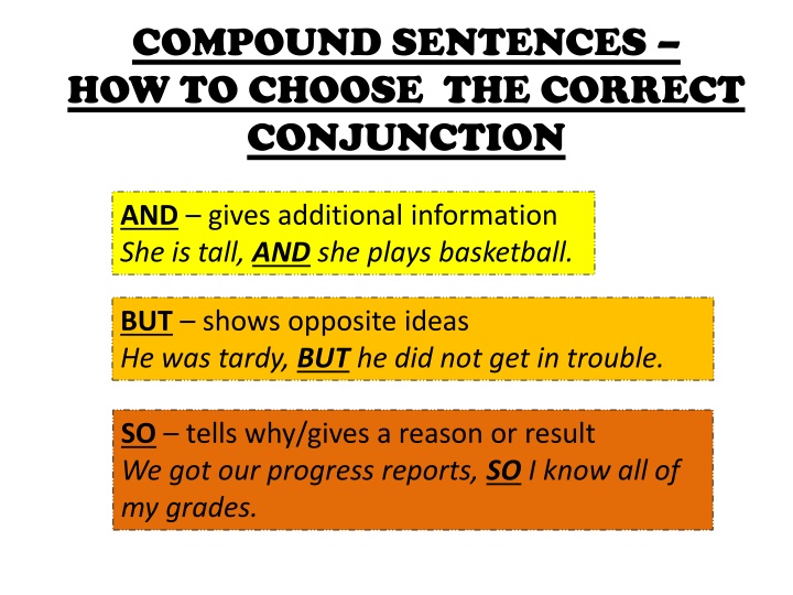 Mastering Compound Sentences: Choosing the Correct Conjunctions