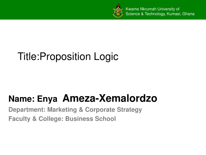 Propositional Logic at Kwame Nkrumah University