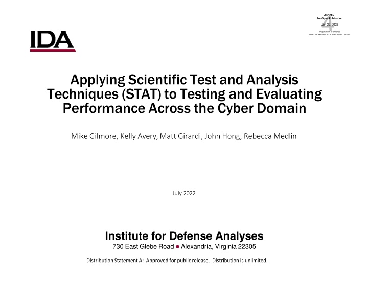 Enhancing Cyber Performance Through STAT Techniques