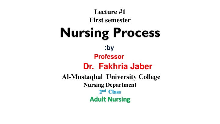 Nursing Process Overview: Assessment to Data Collection