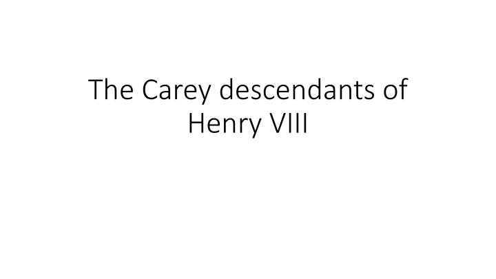 Descendants of Henry VIII: An Intriguing Family Tree