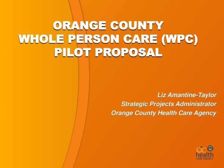 Orange County Whole Person Care Pilot Proposal Summary
