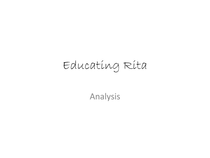 Analysis of Transformation in 