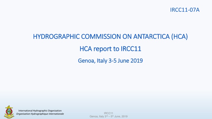 Hydrographic Commission on Antarctica (HCA) Activities Report