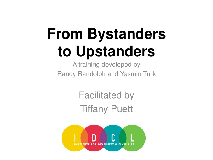 From Bystanders to Upstanders Training Guide