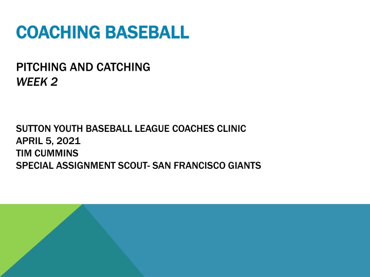 Baseball Coaching Clinic Highlights & Pitcher Expectations
