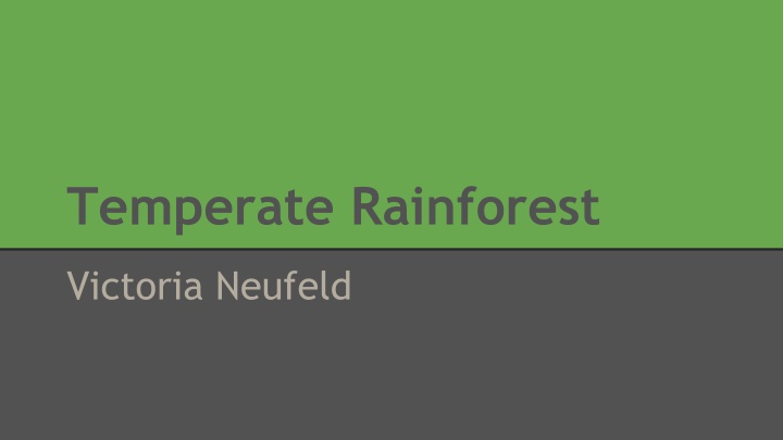 Exploring the Temperate Rainforest Biome: Victoria Neufeld's Guide