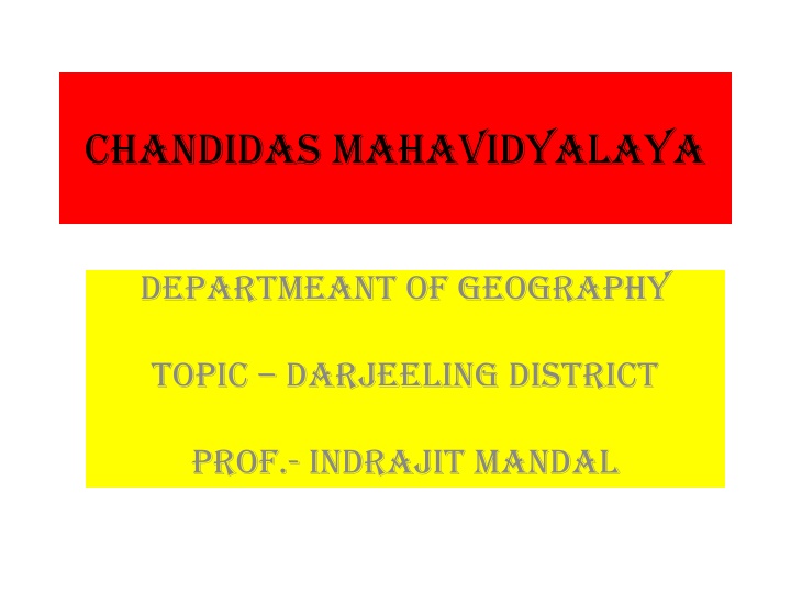 Darjeeling District: A Geographic Overview