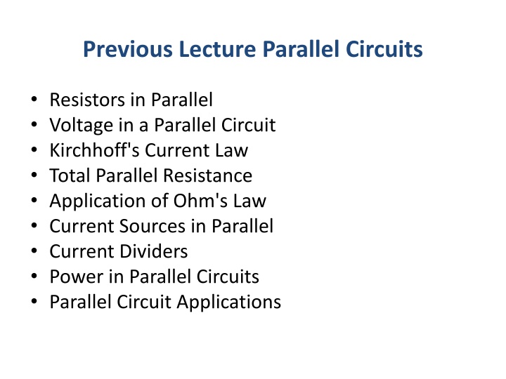 Parallel Circuits in Electronics