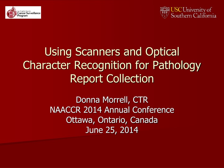 Using Scanners and OCR for Pathology Report Collection