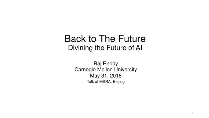 Evolution of AI: Insights from Raj Reddy's Talk at Carnegie Mellon University