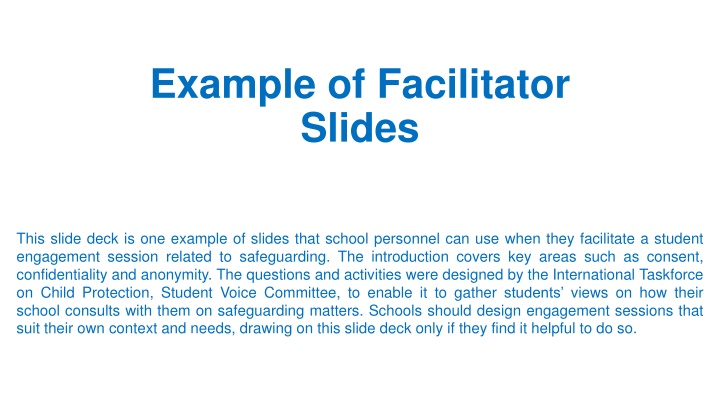 Student Safeguarding Engagement Session Facilitator Slides