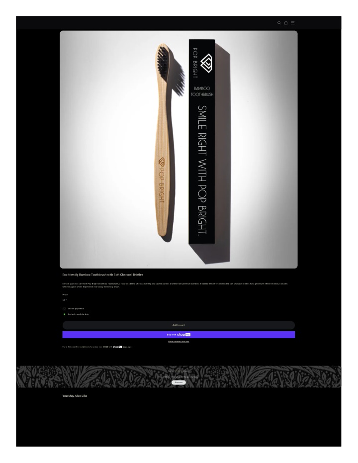 eco friendly bamboo toothbrush with soft charcoal n.w