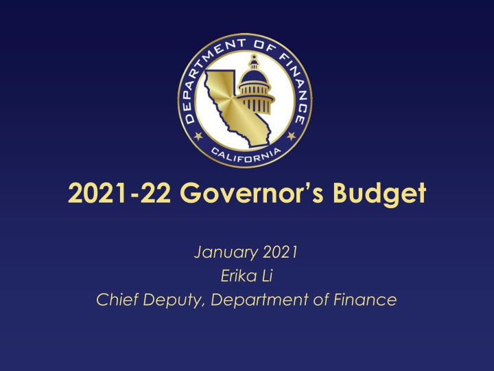 California's 2021-22 Governor's Budget Overview