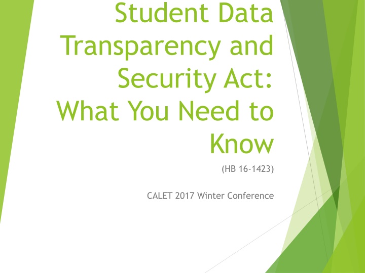 Student Data Transparency and Security Act Overview