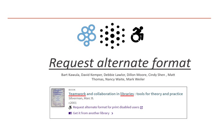 Enhancing Library Accessibility: Request Alternate Formats for Print Disabled Users