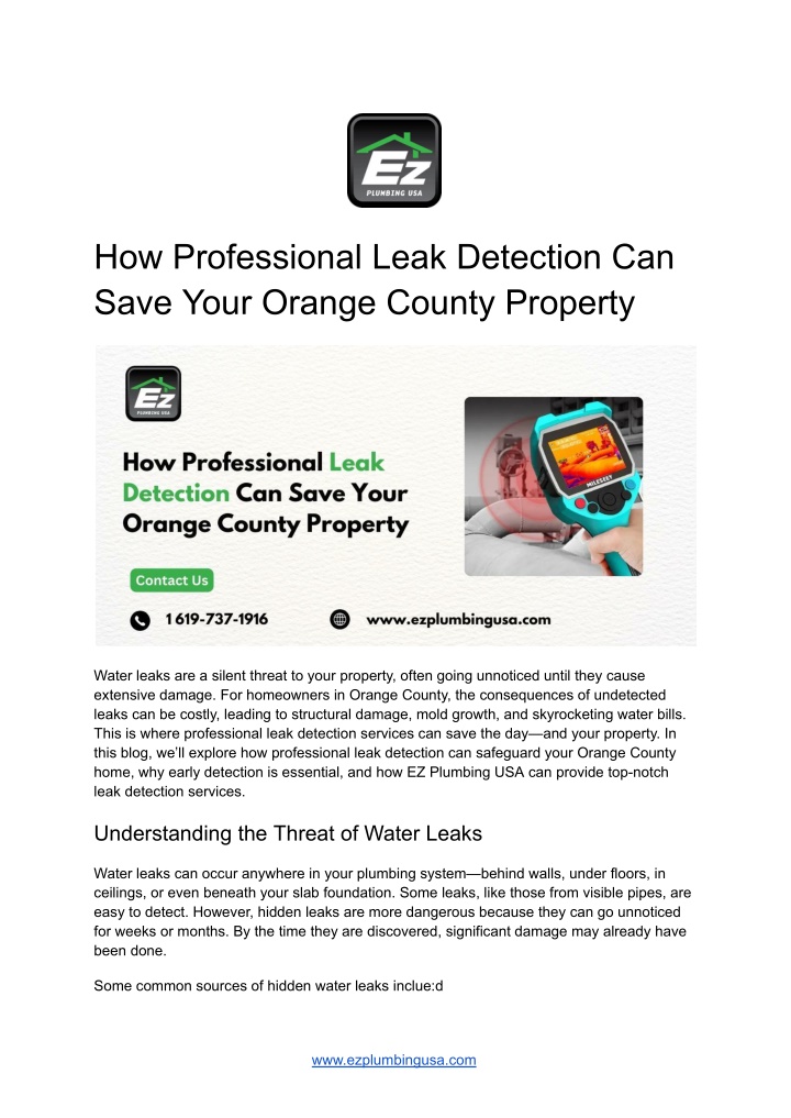 how professional leak detection can save your n.w