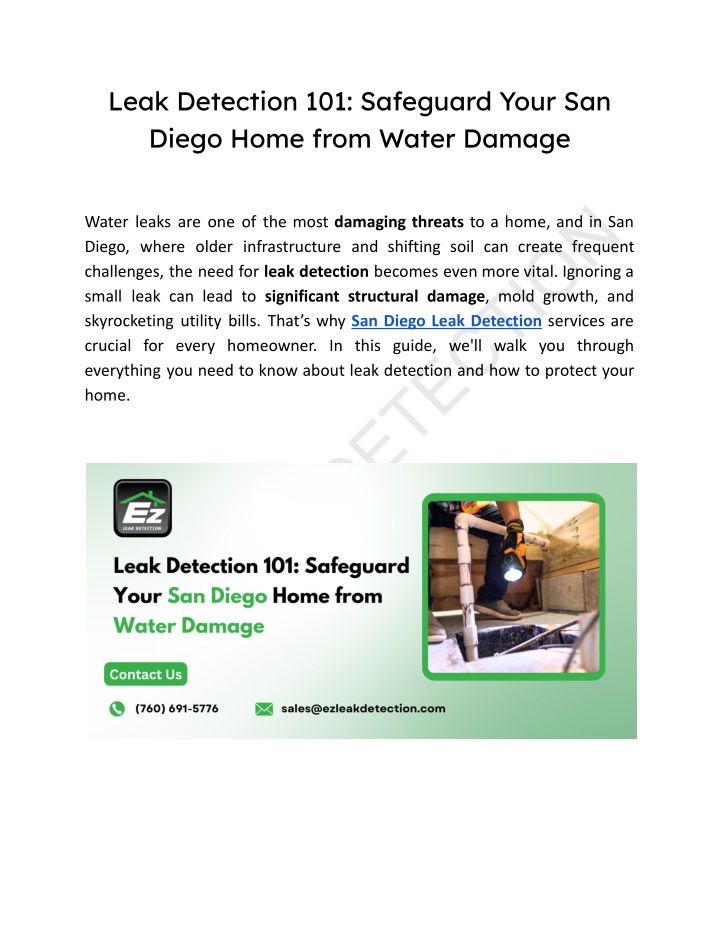 leak detection 101 safeguard your san diego home n.w
