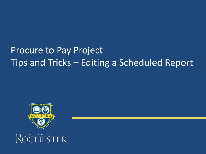 Tips for Editing Scheduled Reports in Procure-to-Pay Projects
