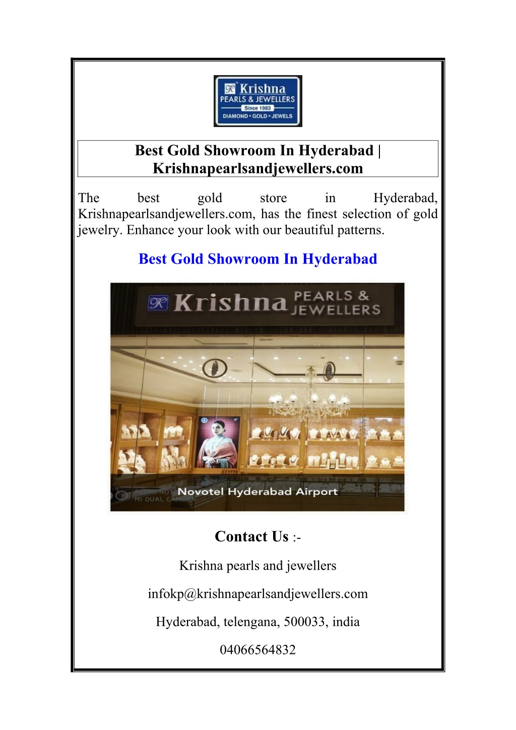 best gold showroom in hyderabad l.w