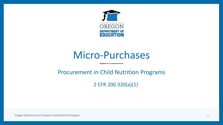 Child Nutrition Program Micro-Purchase Guidelines