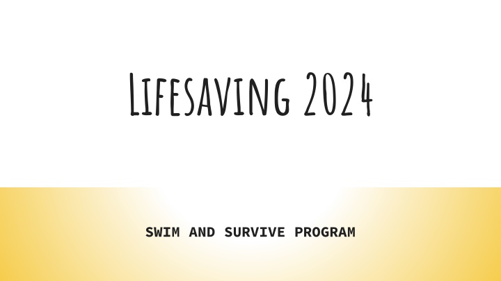 Lifesaving and Swim Program Overview for Year 8 Students