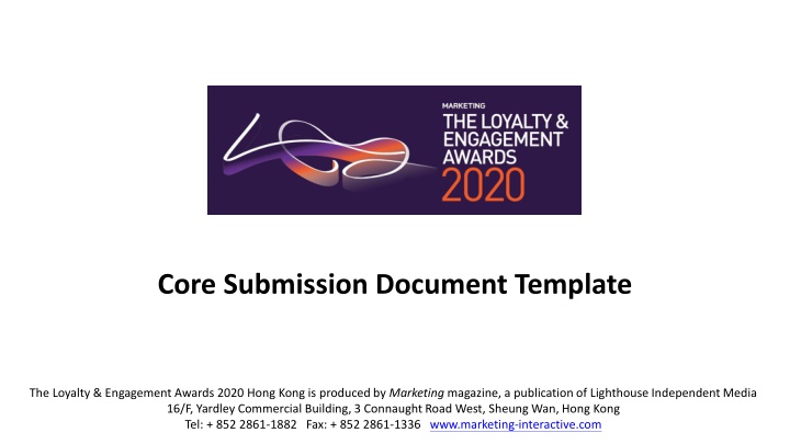 2020 Hong Kong Loyalty & Engagement Awards Submission Template