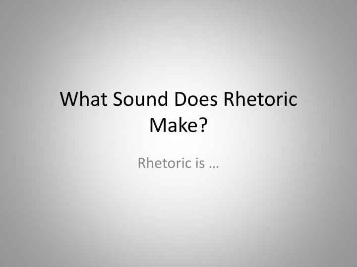The Art of Rhetoric