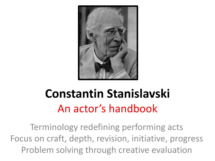 Stanislavski's Handbook: Redefining Acting Through Craft and Analysis