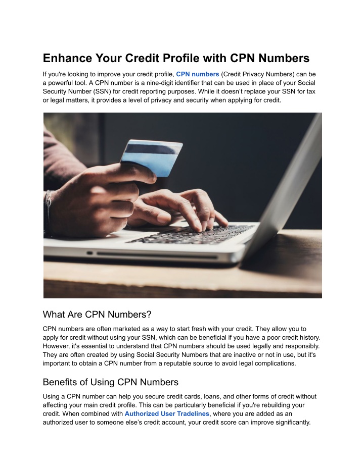 enhance your credit profile with cpn numbers n.w