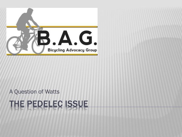 Pedelecs and Regulations